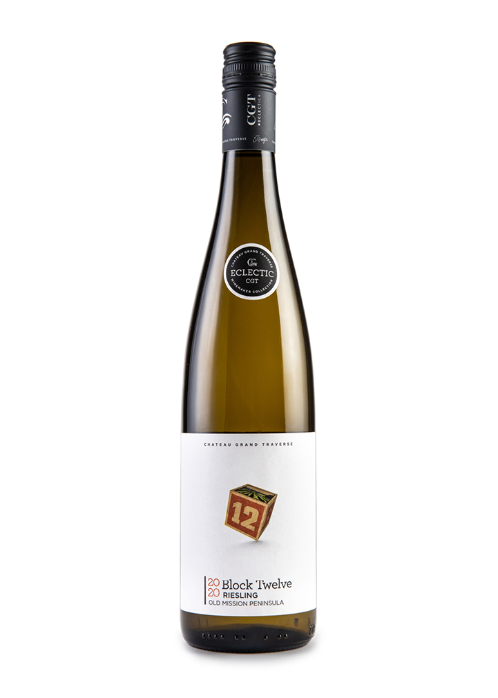 a bottle of 2020 Block Twelve Riesling from Chateau Grand Traverse
