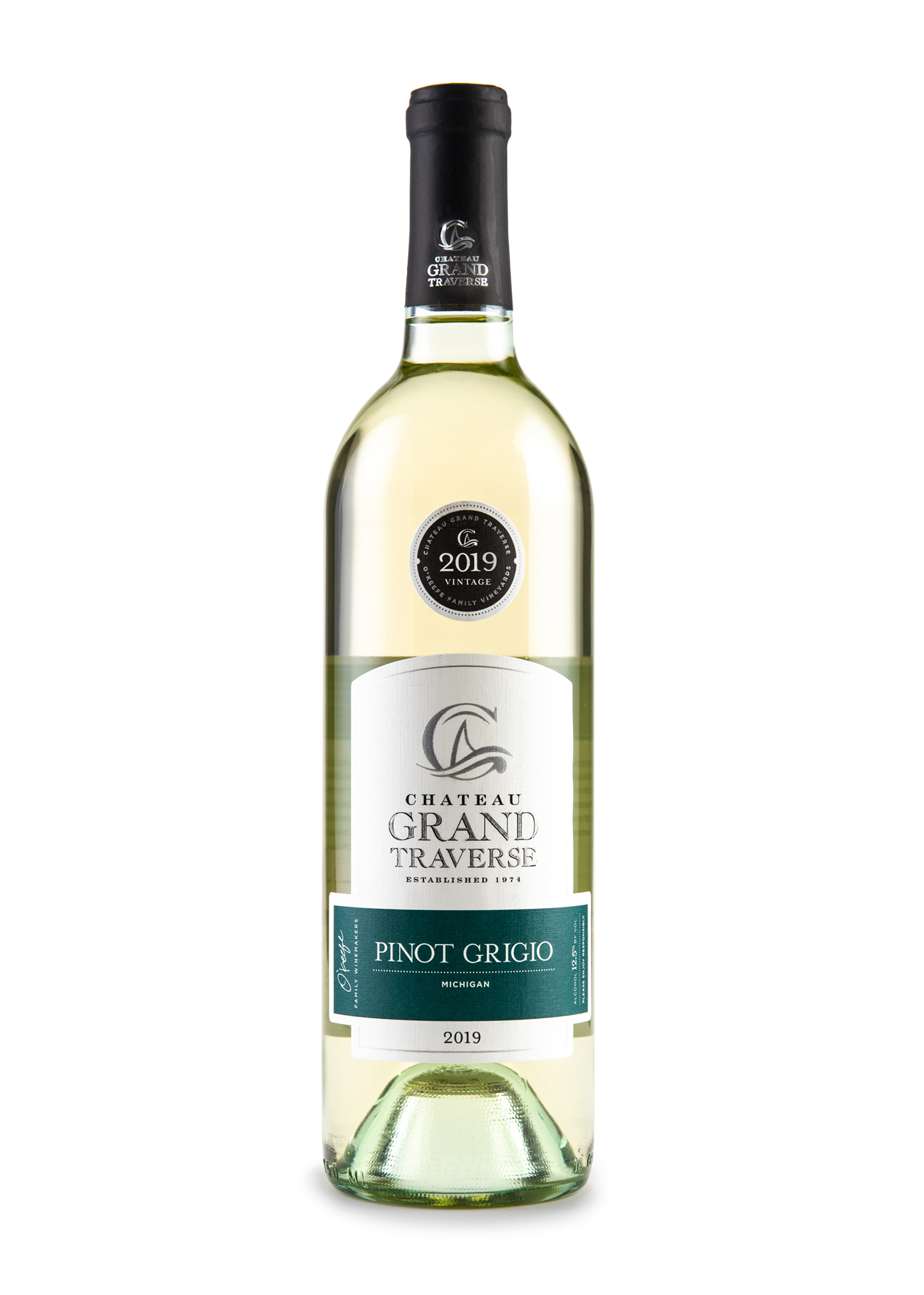 a bottle of 2019 Pinot Grigio from Chateau Grand Traverse