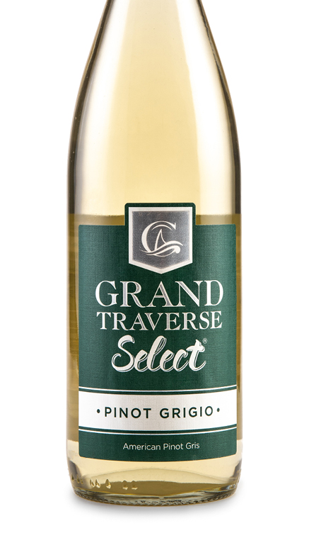 a bottle of Grand Traverse Select Pinot Grigio from Chateau Grand Traverse