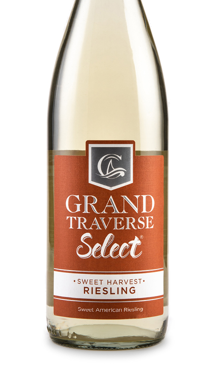 A bottle of Grand Traverse Select Sweet Harvest Riesling from Chateau Grand Traverse