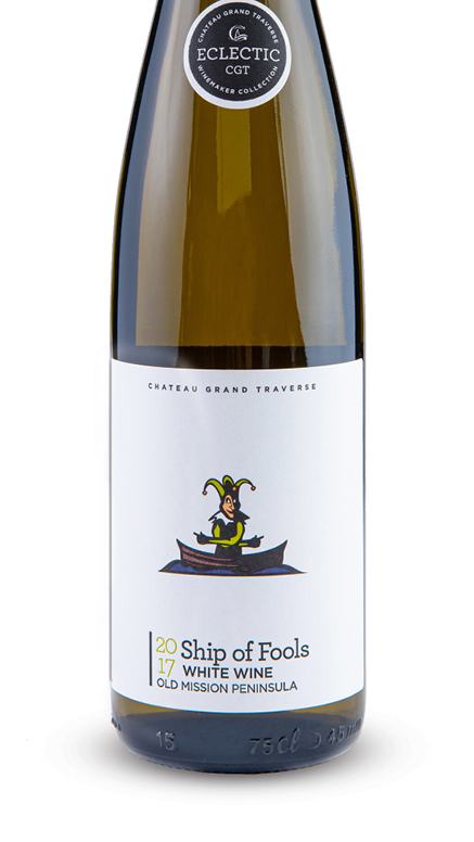 a bottle of 2017 Ship of Fools White Wine from Chateau Grand Traverse