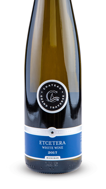 a bottle of 2017 Etcetera White Wine from Chateau Grand Traverse